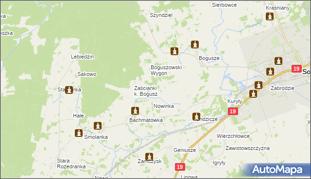 mapa Ściebielec, Ściebielec na mapie Targeo