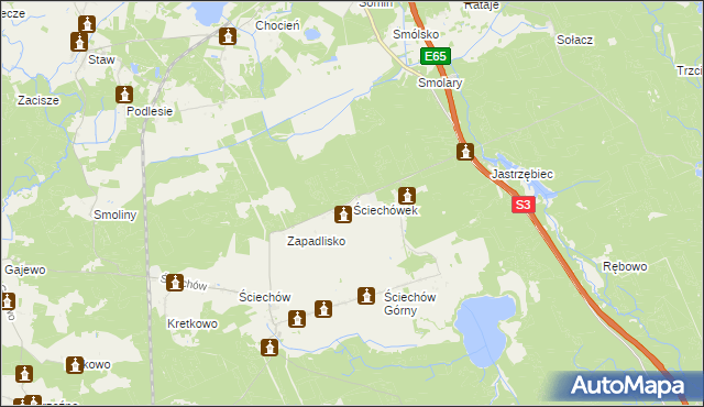 mapa Ściechówek, Ściechówek na mapie Targeo