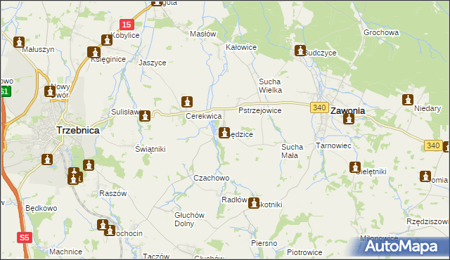 mapa Sędzice gmina Zawonia, Sędzice gmina Zawonia na mapie Targeo