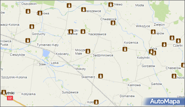 mapa Sędzimirowice, Sędzimirowice na mapie Targeo