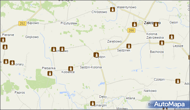 mapa Sędzin, Sędzin na mapie Targeo