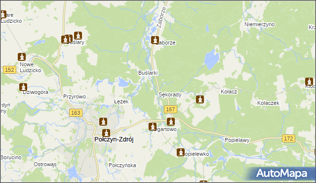 mapa Sękorady, Sękorady na mapie Targeo