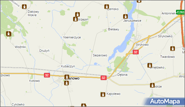 mapa Separowo, Separowo na mapie Targeo