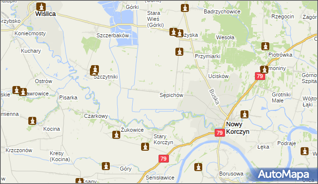 mapa Sępichów, Sępichów na mapie Targeo