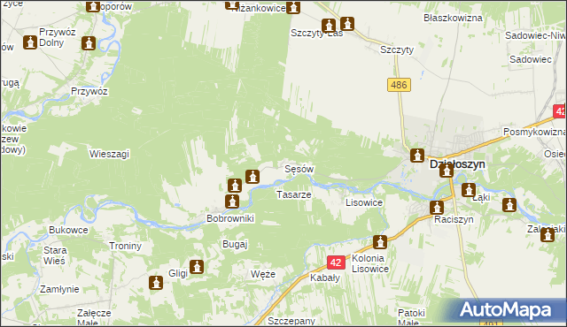 mapa Sęsów, Sęsów na mapie Targeo