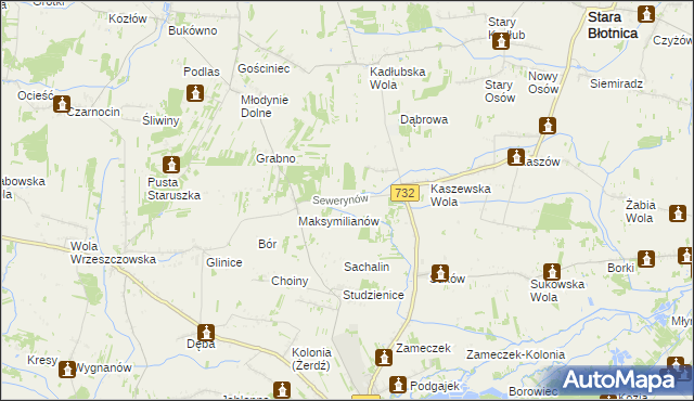 mapa Sewerynów gmina Przytyk, Sewerynów gmina Przytyk na mapie Targeo