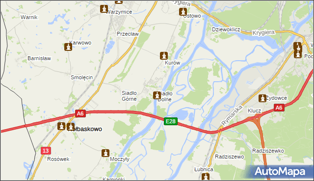 mapa Siadło Dolne, Siadło Dolne na mapie Targeo