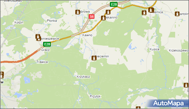 mapa Sieciemin, Sieciemin na mapie Targeo