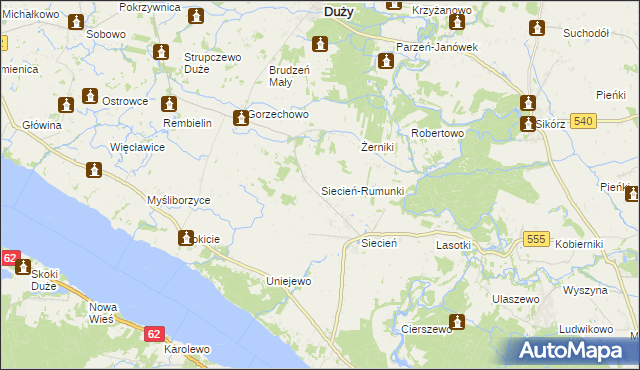 mapa Siecień-Rumunki, Siecień-Rumunki na mapie Targeo