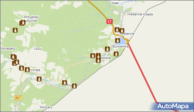 mapa Siedliska gmina Lubycza Królewska, Siedliska gmina Lubycza Królewska na mapie Targeo