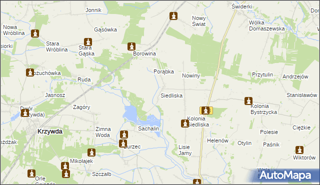 mapa Siedliska gmina Wojcieszków, Siedliska gmina Wojcieszków na mapie Targeo