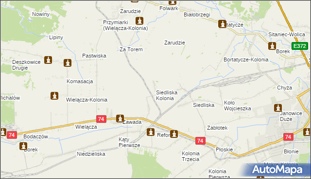 mapa Siedliska Kolonia, Siedliska Kolonia na mapie Targeo