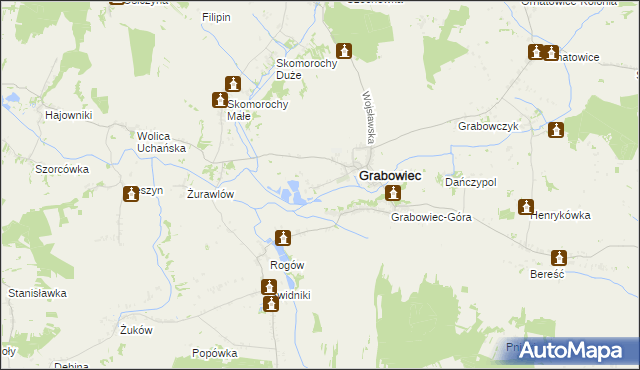 mapa Siedlisko gmina Grabowiec, Siedlisko gmina Grabowiec na mapie Targeo