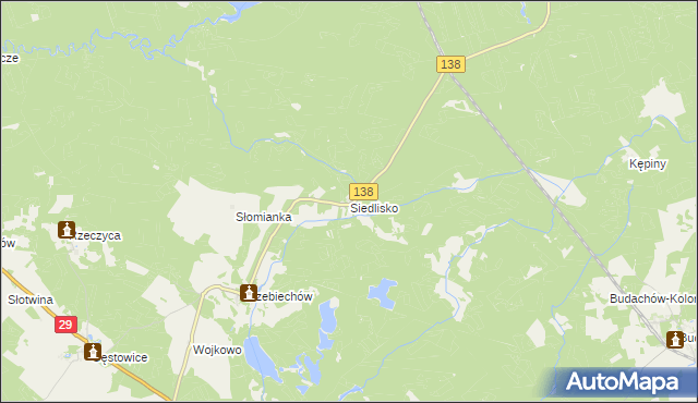 mapa Siedlisko gmina Maszewo, Siedlisko gmina Maszewo na mapie Targeo