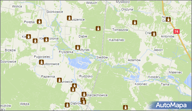 mapa Siedlów, Siedlów na mapie Targeo