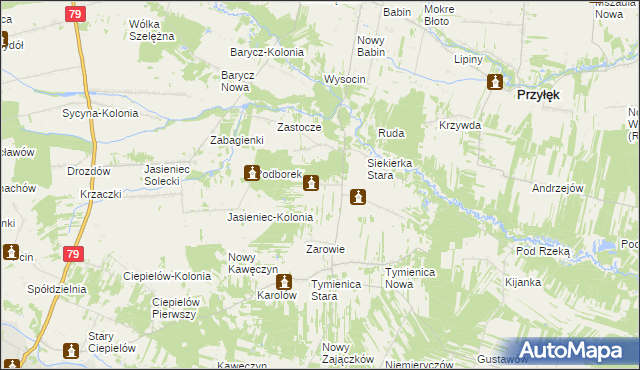 mapa Siekierka Nowa, Siekierka Nowa na mapie Targeo