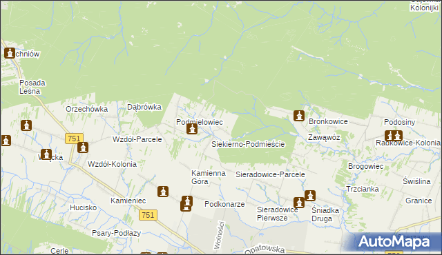 mapa Siekierno-Przedgrab, Siekierno-Przedgrab na mapie Targeo