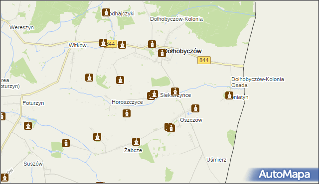 mapa Siekierzyńce, Siekierzyńce na mapie Targeo