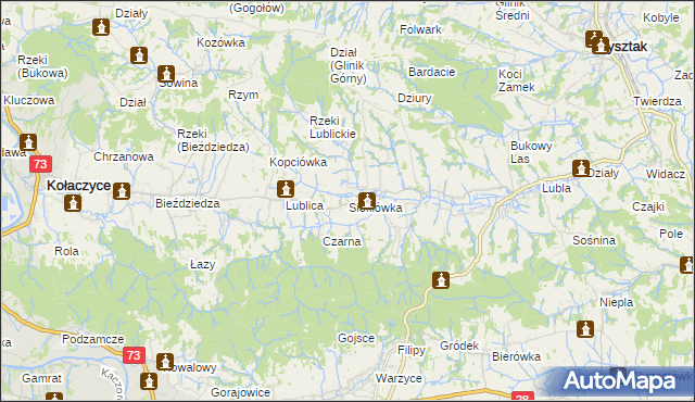 mapa Sieklówka, Sieklówka na mapie Targeo