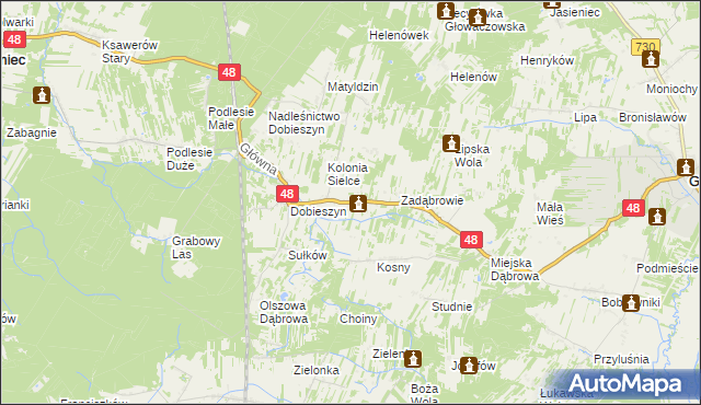 mapa Sielce gmina Stromiec, Sielce gmina Stromiec na mapie Targeo