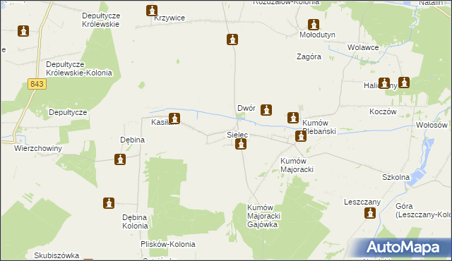 mapa Sielec gmina Leśniowice, Sielec gmina Leśniowice na mapie Targeo