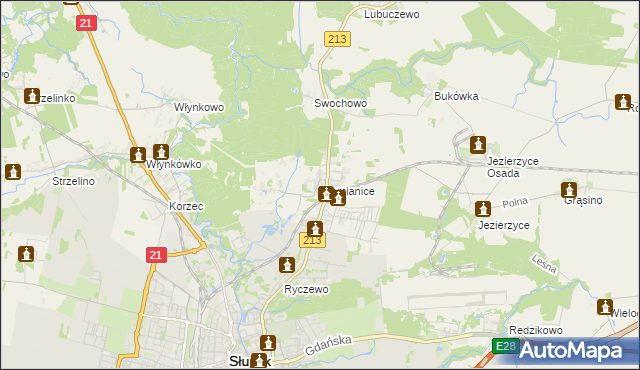 mapa Siemianice gmina Słupsk, Siemianice gmina Słupsk na mapie Targeo