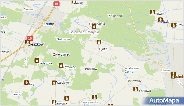 mapa Siemianów gmina Cieszków, Siemianów gmina Cieszków na mapie Targeo