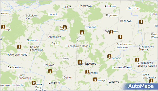 mapa Siemiątkowo-Kosmy, Siemiątkowo-Kosmy na mapie Targeo