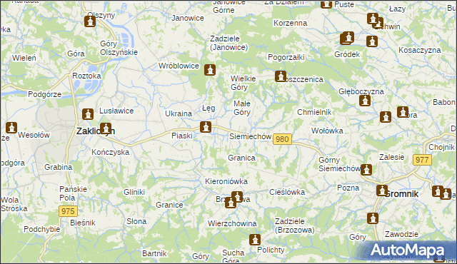 mapa Siemiechów gmina Gromnik, Siemiechów gmina Gromnik na mapie Targeo