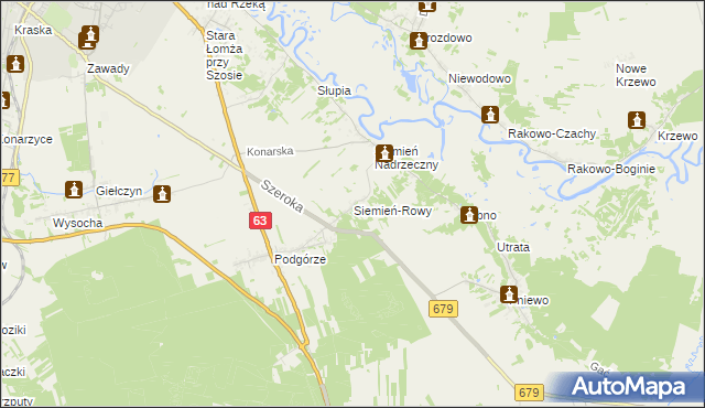 mapa Siemień-Rowy, Siemień-Rowy na mapie Targeo