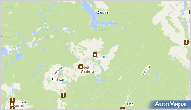 mapa Sienica gmina Kalisz Pomorski, Sienica gmina Kalisz Pomorski na mapie Targeo