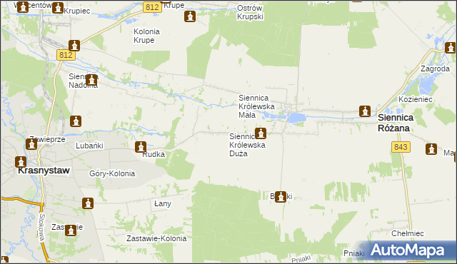 mapa Siennica Królewska Duża, Siennica Królewska Duża na mapie Targeo