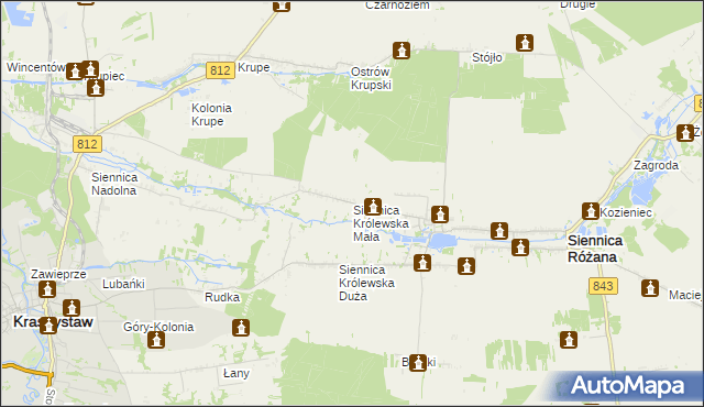 mapa Siennica Królewska Mała, Siennica Królewska Mała na mapie Targeo