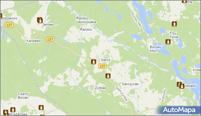 mapa Siercz, Siercz na mapie Targeo