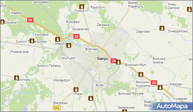 mapa Sierpc, Sierpc na mapie Targeo