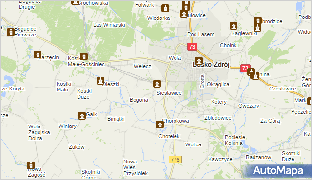 mapa Siesławice, Siesławice na mapie Targeo