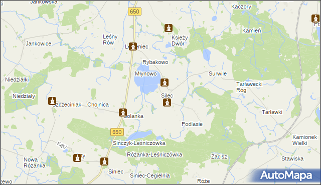 mapa Silec, Silec na mapie Targeo