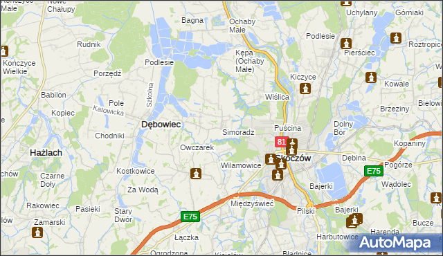 mapa Simoradz, Simoradz na mapie Targeo