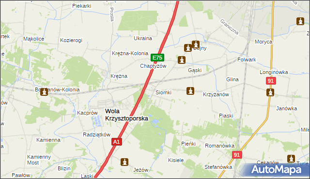 mapa Siomki, Siomki na mapie Targeo