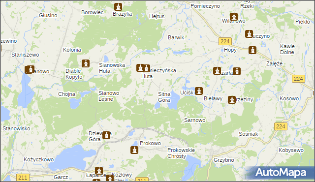 mapa Sitna Góra, Sitna Góra na mapie Targeo