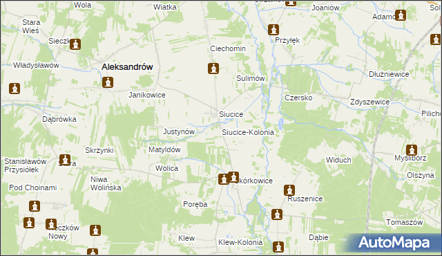 mapa Siucice-Kolonia, Siucice-Kolonia na mapie Targeo