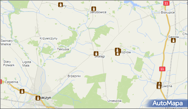 mapa Skałągi, Skałągi na mapie Targeo