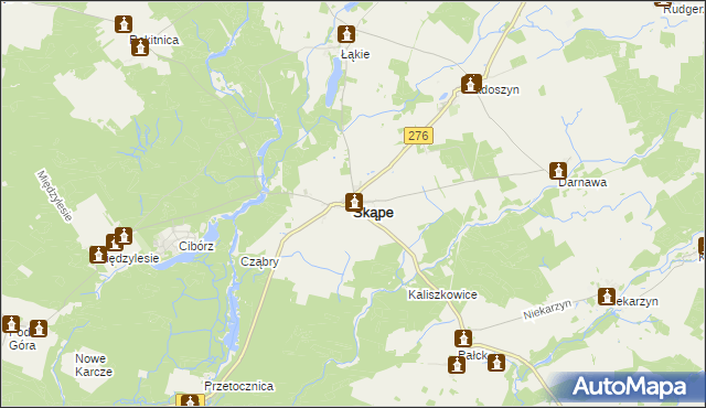 mapa Skąpe powiat świebodziński, Skąpe powiat świebodziński na mapie Targeo