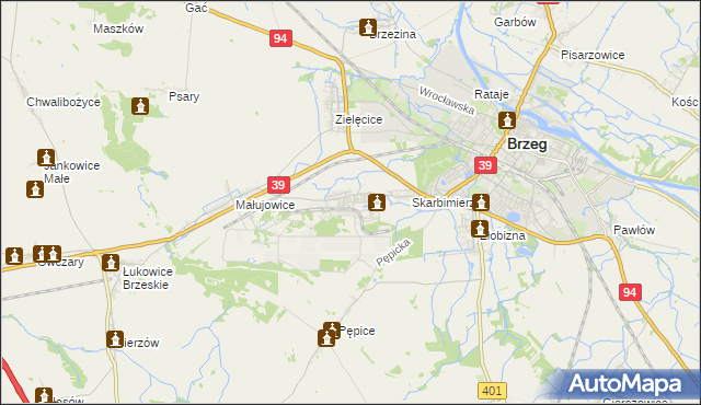 mapa Skarbimierz-Osiedle, Skarbimierz-Osiedle na mapie Targeo