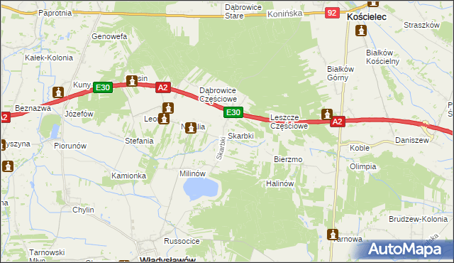 mapa Skarbki, Skarbki na mapie Targeo