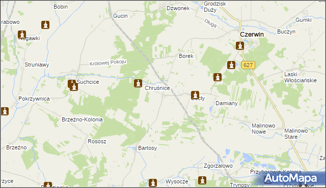 mapa Skarżyn gmina Czerwin, Skarżyn gmina Czerwin na mapie Targeo