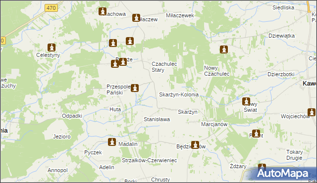 mapa Skarżyn-Kolonia, Skarżyn-Kolonia na mapie Targeo