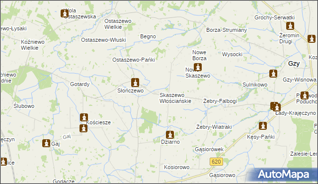 mapa Skaszewo Włościańskie, Skaszewo Włościańskie na mapie Targeo