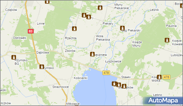 mapa Skęczniew, Skęczniew na mapie Targeo