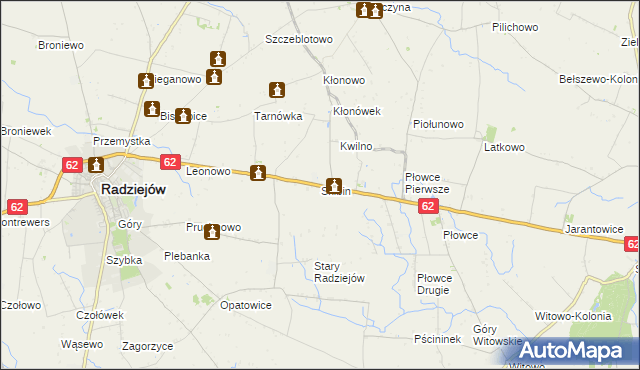 mapa Skibin gmina Radziejów, Skibin gmina Radziejów na mapie Targeo